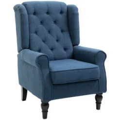 HOMCOM Button-Tufted Accent Chair With High Wingback, Rounded Cushioned Armrests And Thick Padded Seat 19 HOMCOM Button-Tufted Accent Chair With High Wingback, Rounded Cushioned Armrests And Thick Padded Seat -Homcom GUEST 004053f1 9031 4462 bd07 efb4d1608d14