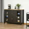 HOMCOM 47" Modern Buffet Cabinet, Storage Sideboard With Glass Door Cabinets, Drawers And Adjustable Shelving For Kitchen Or Living Room, Dark Brown -Homcom GUEST 00dc65f3 8697 4070 b44f 4517b4da98d1