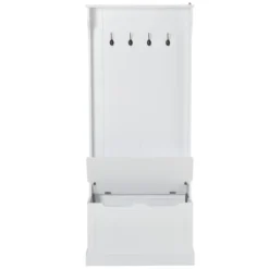 HOMCOM 3-In-1 Entryway Hall Tree With Storage Bench, Coat Rack With Four Hooks And Shoe Storage, White -Homcom GUEST 0286239f 870c 4ee4 82c5 ecaa07d6990c
