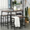 HOMCOM 5-Piece Industrial Dining Table Set, Bar Table & 4 Stools Set, Space Saving For Pub & Kitchen, Black/Brown 2 HOMCOM 5-Piece Industrial Dining Table Set, Bar Table & 4 Stools Set, Space Saving For Pub & Kitchen, Black/Brown -Homcom GUEST 031d722a 076f 44b9 9cd9 b1764d144682