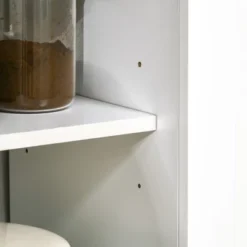 HOMCOM Freestanding Rustic Buffet With Hutch, 4 Doors Farmhouse Kitchen Pantry Cabinet, Microwave Stand With Beadboard Panel, Drawer, White 10 HOMCOM Freestanding Rustic Buffet With Hutch, 4 Doors Farmhouse Kitchen Pantry Cabinet, Microwave Stand With Beadboard Panel, Drawer, White -Homcom GUEST 03b611b7 7bbb 4068 b6de 5c180aa55f42