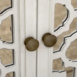 HOMCOM Farmhouse Storage Cabinet, Sideboard Buffet Cabinet With Double Glass Doors And Solid Wood Countertop For Kitchen, Living Room -Homcom GUEST 04066df7 9813 4267 91be 549ab8b6b790