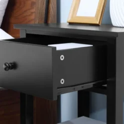 HOMCOM Modern Style Nightstand, Side Table With Drawer And Storage Shelf For Bedroom, Or Living Room 14 HOMCOM Modern Style Nightstand, Side Table With Drawer And Storage Shelf For Bedroom, Or Living Room -Homcom GUEST 0474cbe1 22fc 450a 9c30 613b1604bb40