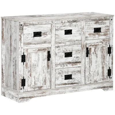 HOMCOM Industrial Buffet Cabinet Free Standing Kitchen Sideboard With Five Drawers Two Door Cabinets Adjustable Shelf For Living Room 8 HOMCOM Industrial Buffet Cabinet Free Standing Kitchen Sideboard With Five Drawers Two Door Cabinets Adjustable Shelf For Living Room - Image 6