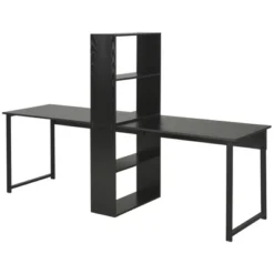 HOMCOM 88" Extra Long 2-Person Computer Desk With Storage Shelves Combo, Double Workstation Storage Study Writing Table For Home Office, Bookshelf 12 HOMCOM 88" Extra Long 2-Person Computer Desk With Storage Shelves Combo, Double Workstation Storage Study Writing Table For Home Office, Bookshelf -Homcom GUEST 053b1fe7 aabe 48e0 9ac2 98604c8a8159