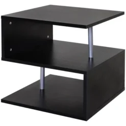 HOMCOM 20" Modern S-Shaped Multi-Level Accent End Table Shelf With Steel Poles -Homcom GUEST 05bb5eb1 4482 4d86 a3f7 fa541a6d6d37