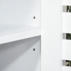 HOMCOM Buffet Sideboard Storage Cabinet With Slat Double Doors, Enclosed Adjustable Shelf And Open Bottom Shelf, White -Homcom GUEST 0761ba3a e462 4367 ac07 765b739b60b6