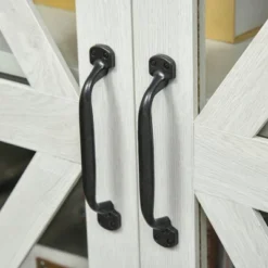 HOMCOM Rustic Kitchen Sideboard, Glass Door Buffet Cabinet, TV Stand With Adjustable Shelf For Dining Room, White -Homcom GUEST 07e1cdbf 1d9f 437b 9d40 55410953da68