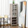 HOMCOM Tall Wine Cabinet, Bar Display Cupboard With 12-Bottle Wine Rack, Glass Door And 3 Storage Compartment For Living Room, Home Bar, Dining Room -Homcom GUEST 097ef5aa 8652 4f93 b1e6 c484b651d6fd