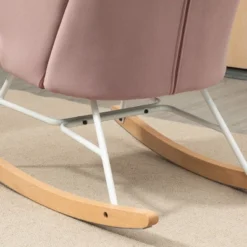 HOMCOM Accent Rocking Chairs, Upholstered Nursery Glider Rocker, Modern Armchair, Wingback Chair For Living Room And Bedroom, Pink 11 HOMCOM Accent Rocking Chairs, Upholstered Nursery Glider Rocker, Modern Armchair, Wingback Chair For Living Room And Bedroom, Pink -Homcom GUEST 099f76ab f9ea 42e2 b2e9 e2ede785a44c