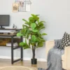 HOMCOM 4.5FT Artificial Fiddle Leaf Fig Tree, Faux Decorative Plant In Nursery Pot For Indoor Or Outdoor Décor -Homcom GUEST 0c45d175 d8ed 4129 91d9 b097abed0965