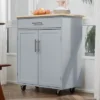 HOMCOM Kitchen Island Cart Rolling Trolley Cart With Drawer, Storage Cabinet & Towel Rack, Gray -Homcom GUEST 0eb09a43 007a 4cb1 9f79 d2b5cb35b0b2