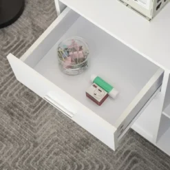 HOMCOM 3 Drawer Printer Stand, Mobile Lateral File Cabinet With 2 Storage Shelves For Home Office -Homcom GUEST 0f3f86c1 52f9 46df b3bd 7f1917979336