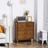 HOMCOM Tall Dresser For Bedroom, 5 Drawer Dresser, Chest Of Drawers With Bamboo Frame, Brown -Homcom GUEST 0fb466ac 9a19 4d7a b4ba aa12ebadbd5f
