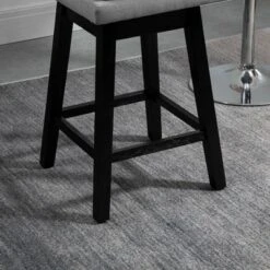 HOMCOM 28" Set Of 2 Swivel Bar Height Bar Stools, Armless Upholstered Barstools Chairs With Soft Padding Cushion And Wood Legs 13 HOMCOM 28" Set Of 2 Swivel Bar Height Bar Stools, Armless Upholstered Barstools Chairs With Soft Padding Cushion And Wood Legs -Homcom GUEST 1098181a bcec 4c01 9f40 d9481fda00c5