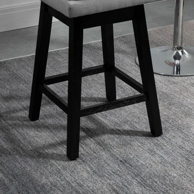 HOMCOM 28" Set Of 2 Swivel Bar Height Bar Stools, Armless Upholstered Barstools Chairs With Soft Padding Cushion And Wood Legs 7 HOMCOM 28" Set Of 2 Swivel Bar Height Bar Stools, Armless Upholstered Barstools Chairs With Soft Padding Cushion And Wood Legs - Image 5