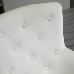 HOMCOM Modern Mid-back Desk Chair With Button Tufted Velvet Back, Nailhead Trim, Swivel Home Office Chair With Adjustable Height, Curved Padded Armrests -Homcom GUEST 10da9838 ef71 44c7 ad83 45208b2a0ebf