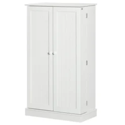 HOMCOM 41" Farmhouse Kitchen Pantry, Freestanding 2 Door Storage Cabinet With Adjustable Shelves For Living Room And Dinning Room,White 9 HOMCOM 41" Farmhouse Kitchen Pantry, Freestanding 2 Door Storage Cabinet With Adjustable Shelves For Living Room And Dinning Room,White -Homcom GUEST 119c955d 8665 447d a40e 8cb8b7be5aaa