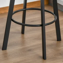 HOMCOM 3 Piece Industrial Adjustable Dining Table Set, Bar Height Bistro Table And Swivel Pub Stools For Small Space -Homcom GUEST 141441dd 8538 4091 bc1b 694a05112ff5
