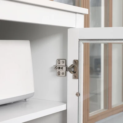 HOMCOM Freestanding Kitchen Pantry, 5-tier Storage Cabinet With Adjustable Shelves And 2 Glass Doors, White 6 HOMCOM Freestanding Kitchen Pantry, 5-tier Storage Cabinet With Adjustable Shelves And 2 Glass Doors, White - Image 4