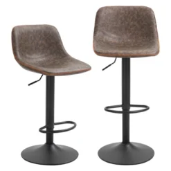 HOMCOM Adjustable Bar Stools Set Of 2, Swivel Bar Height Chairs Barstools Padded With Back For Kitchen, Counter, And Home Bar 15 HOMCOM Adjustable Bar Stools Set Of 2, Swivel Bar Height Chairs Barstools Padded With Back For Kitchen, Counter, And Home Bar -Homcom GUEST 15bcee9f f67d 4b3f bd7f c46eebc0253a