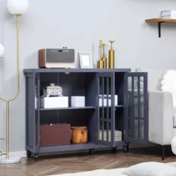 HOMCOM Modern Kitchen Sideboard, Buffet Cabinet With Storage, Adjustable Shelves For Living Room, Study, 3 Glass Doors, Gray 10 HOMCOM Modern Kitchen Sideboard, Buffet Cabinet With Storage, Adjustable Shelves For Living Room, Study, 3 Glass Doors, Gray -Homcom GUEST 189f2e94 115b 4f26 8a88 c10a44f7d69c