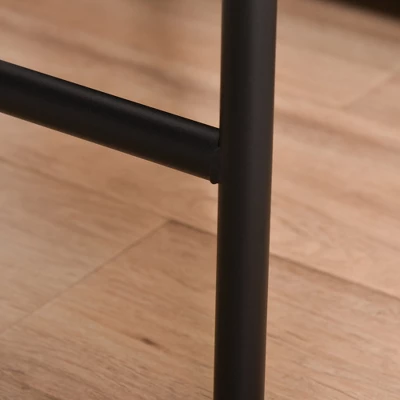 HOMCOM Modern Glasstop Vanity Table With Mirror, Makeup Dressing Table With Rotating Round Mirror, Shelves For Perfumes, Cosmetics, Lotions, Black 6 HOMCOM Modern Glasstop Vanity Table With Mirror, Makeup Dressing Table With Rotating Round Mirror, Shelves For Perfumes, Cosmetics, Lotions, Black - Image 4