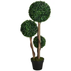 HOMCOM 35.5" Artificial Plant For Home Decor Indoor & Outdoor Fake Plant Artificial Tree In Pot, Ball Boxwood Topiary Tree 9 HOMCOM 35.5" Artificial Plant For Home Decor Indoor & Outdoor Fake Plant Artificial Tree In Pot, Ball Boxwood Topiary Tree -Homcom GUEST 1ae2a353 ab85 45f1 b437 fa44817cd704