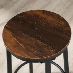 HOMCOM Industrial 5-Piece Bar Table And Chairs Set, Space Saving Dining Table With 4 Stools For Pub And Kitchen, Brown -Homcom GUEST 1b44a813 e9cd 46c8 baea 40ade4928504