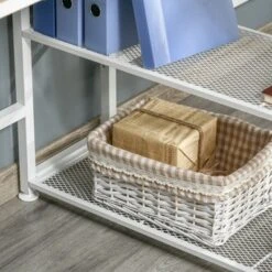 HOMCOM 83" Two Person Computer Desk With 2 Storage Shelves, Double Desk Workstation With Book Shelf, Long Desk Table For Home Office, Natural -Homcom GUEST 1bfcd0ba a41f 4d62 abdf a55fcd0d1401