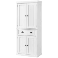 HOMCOM 72" Traditional Freestanding Kitchen Pantry Cabinet Cupboard With Doors And 3 Adjustable Shelves, White 9 HOMCOM 72" Traditional Freestanding Kitchen Pantry Cabinet Cupboard With Doors And 3 Adjustable Shelves, White -Homcom GUEST 1d2724e8 d7d9 4943 bfdf f9bb95187efb