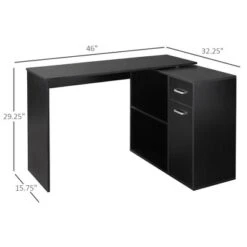 HomCom L-Shaped Computer Desk Workstation With Rotating Storage Shelves And Drawer 14 HomCom L-Shaped Computer Desk Workstation With Rotating Storage Shelves And Drawer -Homcom GUEST 1d2f1f6b 7ad5 4f78 9835 95cdc2a3384e