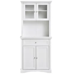 HOMCOM 71" Traditional Freestanding Kitchen Buffet With Hutch, Pantry Cabinet With 4 Doors, 3-Level Adjustable Shelves, And 1 Drawer, White 11 HOMCOM 71" Traditional Freestanding Kitchen Buffet With Hutch, Pantry Cabinet With 4 Doors, 3-Level Adjustable Shelves, And 1 Drawer, White -Homcom GUEST 1ea84e12 f1c7 4707 9b0a 79339bf588d7