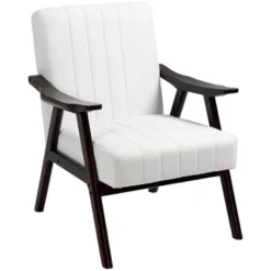 HOMCOM Accent Chair With Softness & Support, Upholstered Arm Chair For Living Room Furniture, Comfy Chair For Bedroom, Living Room Chair, Cream White -Homcom GUEST 1f358699 78ad 4f80 9f24 d6fde7b7a33a