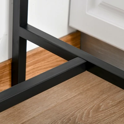 HOMCOM 3 Piece Industrial Dining Table Set, Counter Height Bar Table & Chairs Set For Small Space, Dining Room 7 HOMCOM 3 Piece Industrial Dining Table Set, Counter Height Bar Table & Chairs Set For Small Space, Dining Room - Image 5