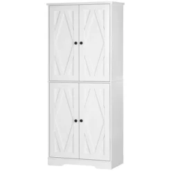HOMCOM 70.75" Farmhouse Tall Kitchen Pantry Storage Cabinet, Freestanding Cabinets With Doors And Shelves, Kitchen Shelf Storage With 4 Tiers, White -Homcom GUEST 1fe53733 6596 4838 805a 184e2de6784a