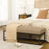 HOMCOM 47.25" End Of Bed Bench With Channel Tufted Design, Upholstered Ottoman Bench With Steel Legs For Bedroom, Entryway, Brown -Homcom GUEST 21656289 2209 4844 8f92 f424fe126115