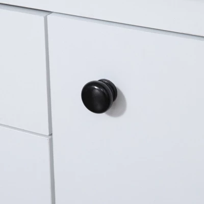 HOMCOM Buffet Cabinet, Rustic Sideboard With 9-bottle Wine Rack, Storage Cabinets, Drawers And Adjustable Shelves For Living Room, Kitchen 6 HOMCOM Buffet Cabinet, Rustic Sideboard With 9-bottle Wine Rack, Storage Cabinets, Drawers And Adjustable Shelves For Living Room, Kitchen - Image 4