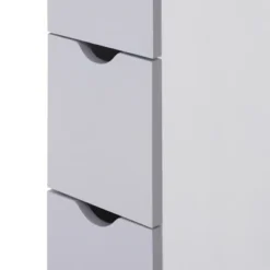 HOMCOM 54" Tall Bathroom Storage Cabinet, Freestanding Linen Tower With 2-Tier Shelf And Drawers, Narrow Side Floor Organizer, Grey And White -Homcom GUEST 25952073 46ac 46a8 bf2c 4bc3c3909b01