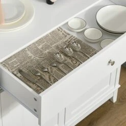 HOMCOM Modern 58" Kitchen Buffet With Hutch, Microwave Cabinet With Drawer And Storage Cupboard, White 11 HOMCOM Modern 58" Kitchen Buffet With Hutch, Microwave Cabinet With Drawer And Storage Cupboard, White -Homcom GUEST 25c84926 482b 4bda b86b b0674a1f4420