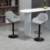 HOMCOM Adjustable Bar Stools Set Of 2, Swivel Barstools With Footrest And Back, PU Leather And Steel Round Base, For Kitchen Counter, Gray -Homcom GUEST 27e02d4d 2451 410c 99ef 121b72702ed0