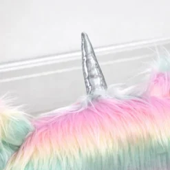 HOMCOM Fluffy Unicorn Office Chair With Mid-Back And Armrest Support, 5 Star Swivel Wheel White Base, Rainbow -Homcom GUEST 27fd9af8 1162 489d 99d8 78041bae26a0