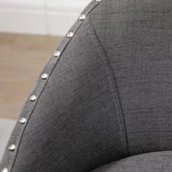 HOMCOM Bar Stools Set Of 2, Linen Fabric Kitchen Counter Stools With Nailhead Trim, Rubber Wood Legs And Footrest For Dining Room, Counter, Pub -Homcom GUEST 292d18c6 69c2 439f 99b5 2b67dd8e1961