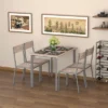HOMCOM 5 Piece Modern Rectangular Dining Room Table Set With 4 Metal Frame Chairs For Kitchen, Breakfast Nook, Dinette 1 HOMCOM 5 Piece Modern Rectangular Dining Room Table Set With 4 Metal Frame Chairs For Kitchen, Breakfast Nook, Dinette -Homcom GUEST 2bdb71a6 ac52 43da ba7e 01f4d0b6d573