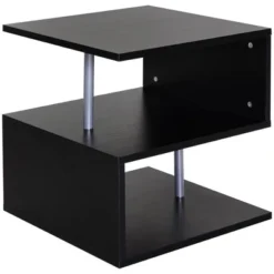 HOMCOM 20" Modern S-Shaped Multi-Level Accent End Table Shelf With Steel Poles -Homcom GUEST 2c430498 4ac8 4f71 ae0c a676d93cb833