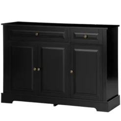 HOMCOM Sideboard Buffet Cabinet, Modern Kitchen Cabinet With 2 Drawers And Adjustable Shelves, Coffee Bar Cabinet For Living Room, Black -Homcom GUEST 2d1d2590 40c9 4afb 8121 58627314067a