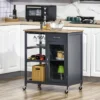 HOMCOM Utility Kitchen Cart, Rolling Kitchen Island Storage Trolley With Rack, Shelves, Drawer And Cabinet, Gray 1 HOMCOM Utility Kitchen Cart, Rolling Kitchen Island Storage Trolley With Rack, Shelves, Drawer And Cabinet, Gray -Homcom GUEST 2e9cb537 a516 4df0 afb3 11413128296a