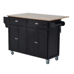 HOMCOM Rolling Kitchen Island Storage Cart Table W/ Drop Leaf Top 19 HOMCOM Rolling Kitchen Island Storage Cart Table W/ Drop Leaf Top -Homcom GUEST 30300d9d 5616 4f71 8a44 30cd941d8ce1