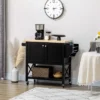 HOMCOM Rolling Kitchen Island On Wheels, Utility Serving Cart With Rubberwood Top, Towel Rack, Spice Rack And Storage Cabinet 1 HOMCOM Rolling Kitchen Island On Wheels, Utility Serving Cart With Rubberwood Top, Towel Rack, Spice Rack And Storage Cabinet -Homcom GUEST 309486f9 37c4 42f4 8213 3f276ea52366