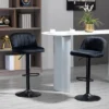 HOMCOM Adjustable Bar Stools Set Of 2, Velvet Counter Height Barstool, Upholstered Kitchen Stool With Swivel Seat, Steel Frame, Footrest For Kitchen Counter And Dining Room, ‎Black -Homcom GUEST 31043550 d333 4e8d ba95 43681b83957f